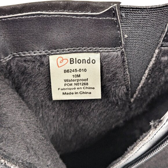 Blondo Women Vali Waterproof Black Leather Moto Biker Ankle Boots size 10 - Picture 9 of 9